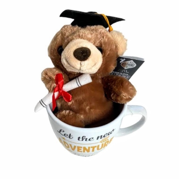 NWT Small Plush Graduation Bear In Inspirational Mug With Gift Bag - Picture 8 of 11